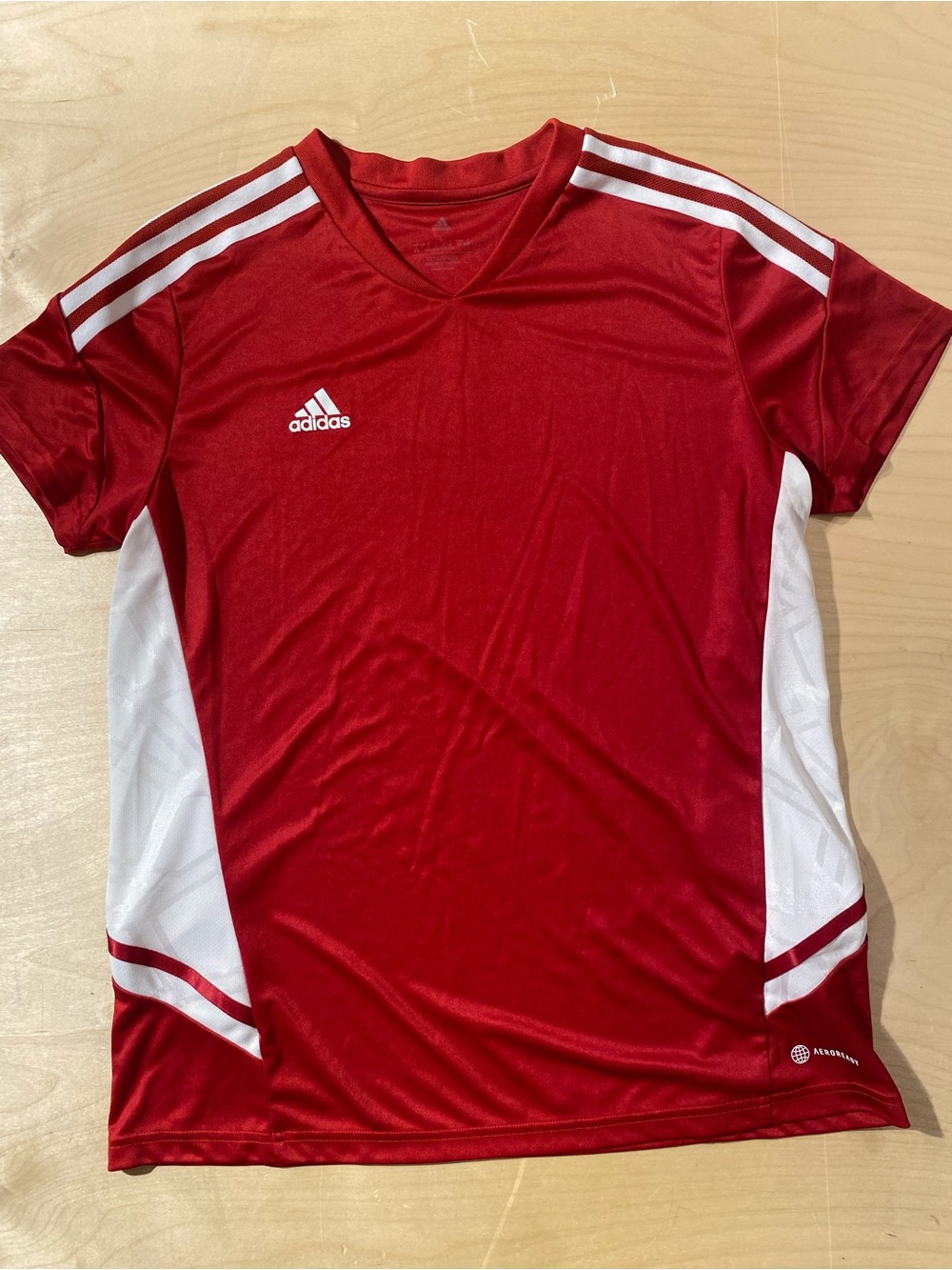 adidas Red and White Performance Soccer Jersey Large (SM) - Picture 4 of 10